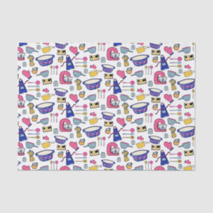 Papier Mousseline Ustensiles de cuisine lumineux motif Chef Boulange