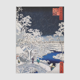 Papier Mousseline Utagawa Hiroshige - Pont des tambours à Meguro