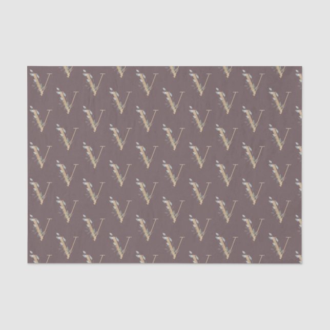 Papier Mousseline V Monogramme Floral (Recto)