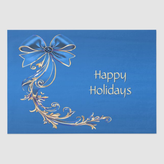 Papier Mousseline Vacances Blue Gold (Recto)