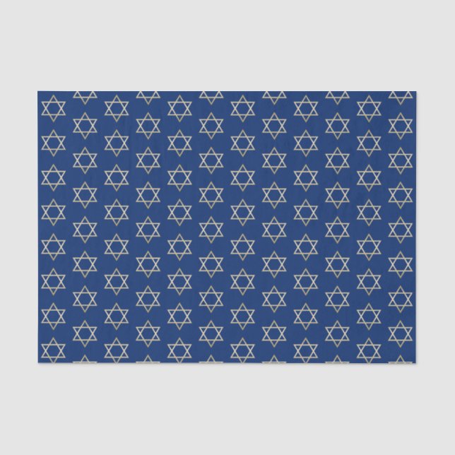 Papier Mousseline Vacances de bleu de Hanoukka d'étoile de David (Recto)