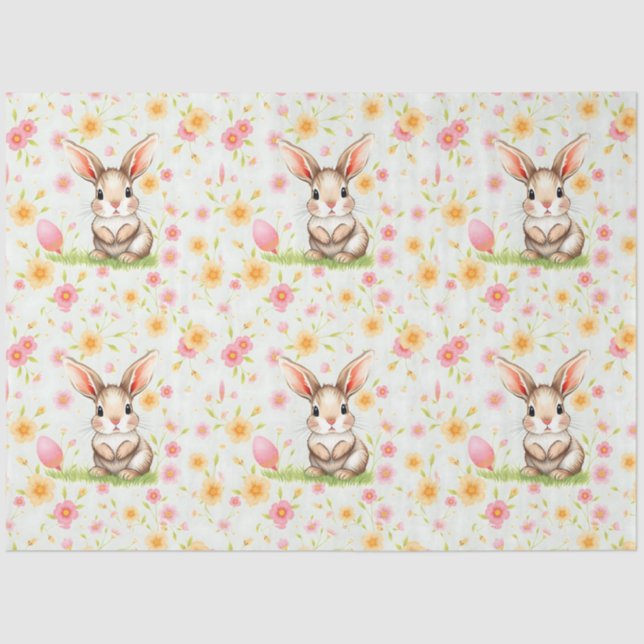 Papier Mousseline Vacances de lapin Collection moderne de Pâques (Recto)