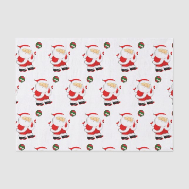 Papier Mousseline Vacances de Noël de volley-ball (Recto)