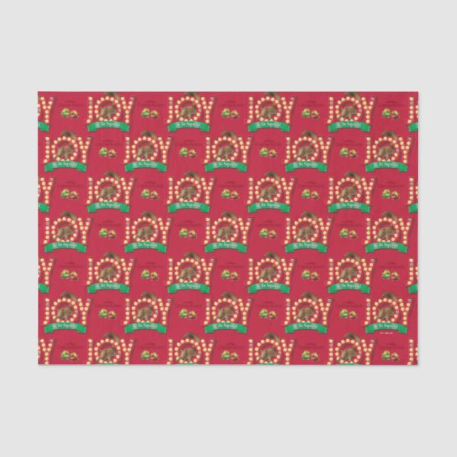 Papier Mousseline Vacances de Noël | Joie au Motif des écureuils (Recto)