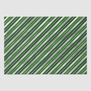 Papier Mousseline Vacances Silver Foil et Green Christmas
