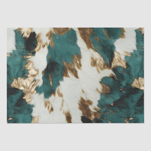 Papier Mousseline Vache blanche de l'Ouest Emerald Gold (Recto)