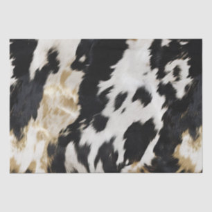 Papier Mousseline Vache blanche noire