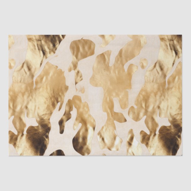 Papier Mousseline Vache blanche sud-ouest en or (Recto)