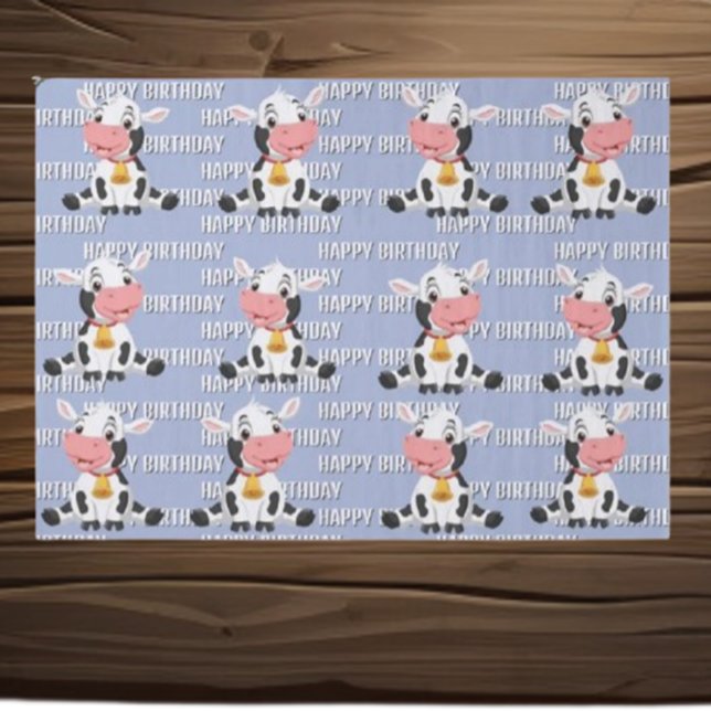 Papier Mousseline Vache bleue mûre (Make your child's birthday unforgettable with our Exciting Cow Birthday celebration! )