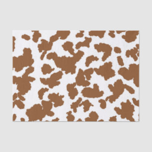 Papier Mousseline Vache Brown Et Blanche Cacher Motif fourrure