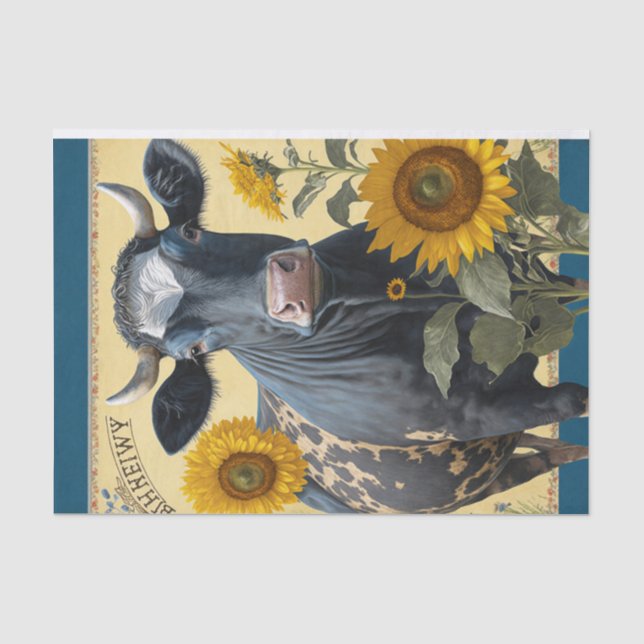 Papier Mousseline Vache de tournesol (Recto)