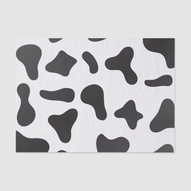 Papier Mousseline Vache douce noir et blanc (Recto)