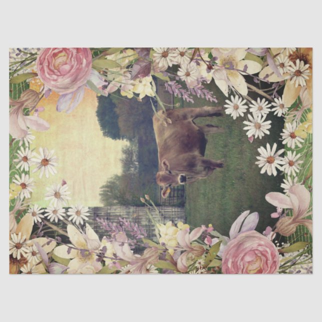 Papier Mousseline Vache Jersey Flower Meadow (Recto)