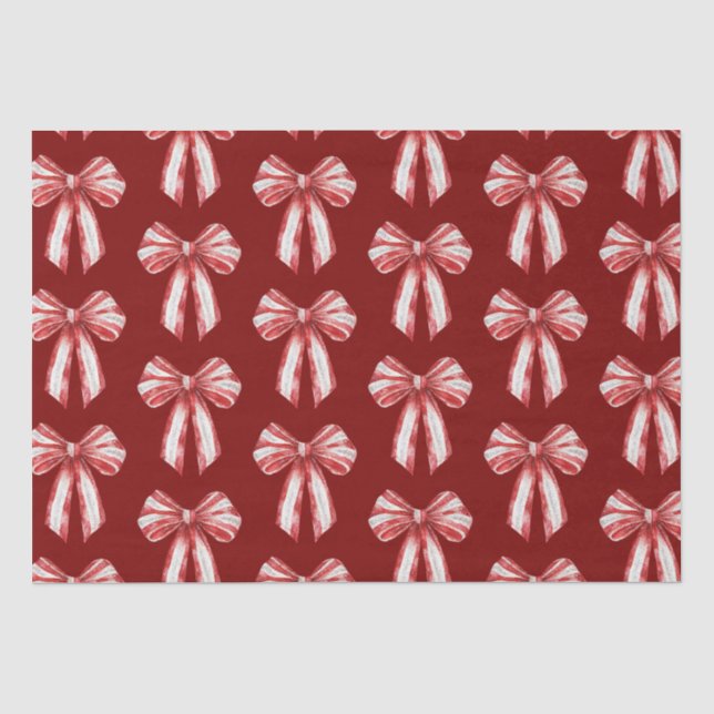 Papier Mousseline Vaches de menthe blanche rouge Noël (Recto)
