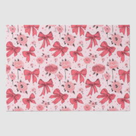 Papier Mousseline Vaches florales - Motif floral et ruban