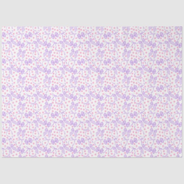 Papier Mousseline Vaches pourpres avec points roses (Recto)