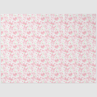 Papier Mousseline Vaches roses avec points roses et verts