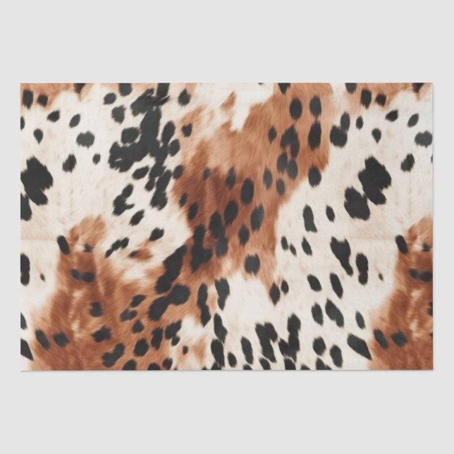 Papier Mousseline Vachette animale à la crème Brown (Recto)