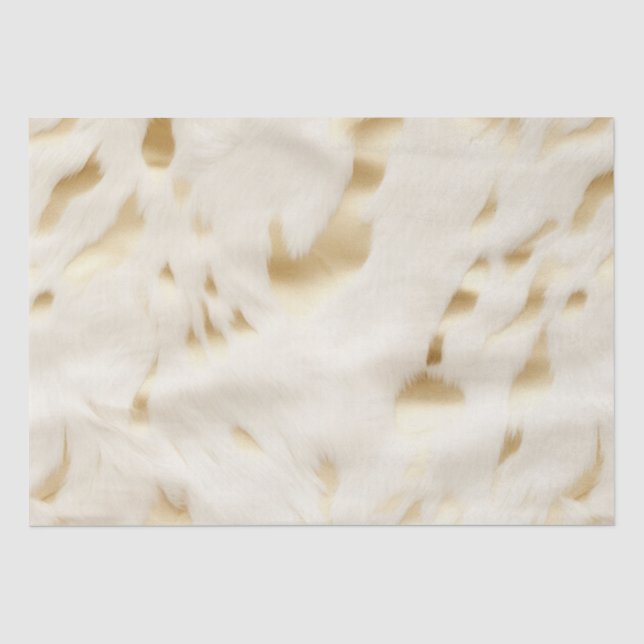 Papier Mousseline Vachette blanche en or à la crème occidentale (Recto)
