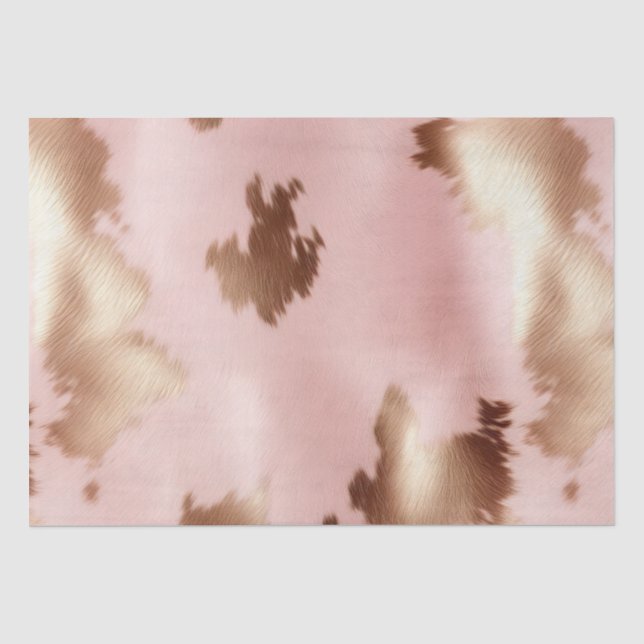 Papier Mousseline Vachette blanche en or rose (Recto)