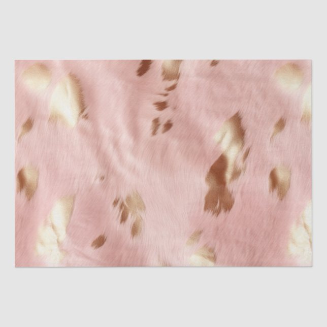 Papier Mousseline Vachette de vache à lait rose sud-ouest (Recto)