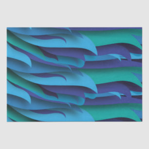 Papier Mousseline Vagues de différentes couleurs du bleu au vert