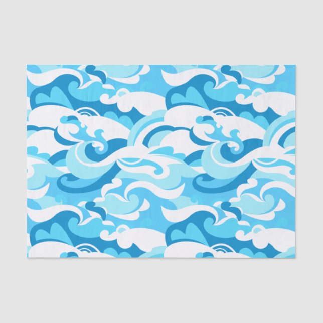 Papier Mousseline vagues de surf Abstraites (Recto)
