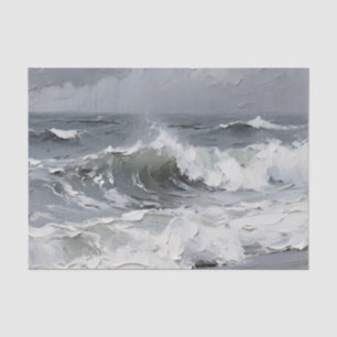 Papier Mousseline Vagues océaniques Paysage marin orageux Texturé