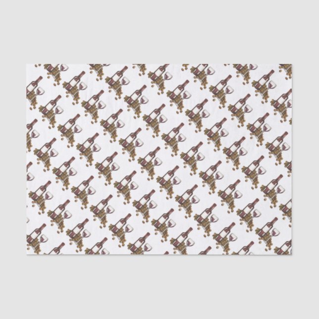 Papier Mousseline Vaisseau Bouteille Rouge Vin Bar Imprimer Motif (Recto)