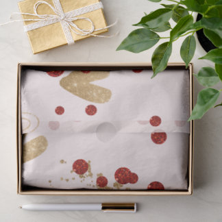 Papier Mousseline Valentine Red Glitter Glam Blush