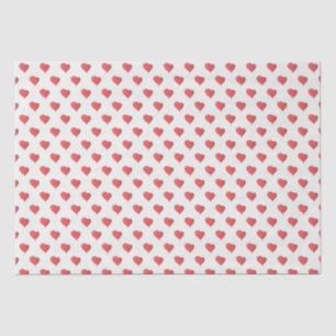 Papier Mousseline Valentine Red Heart Motif