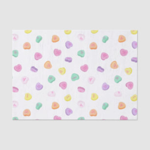 Papier Mousseline Valentines Day Candy Hearts Motif