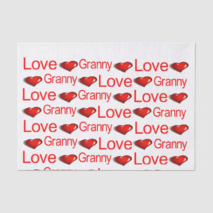 Papier Mousseline Valentine's Day Tissue Paper Love Granny Hearts