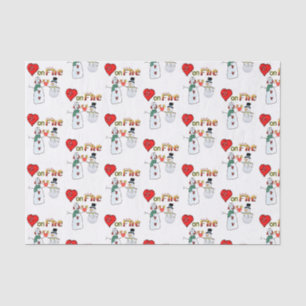 Papier Mousseline Valentine's Day Tissue Paper Love Hearts Snowman