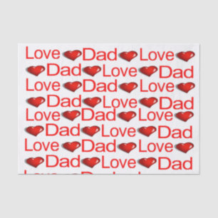 Papier Mousseline Valentine's Day Tissue Paper Love Papa Red Hearts