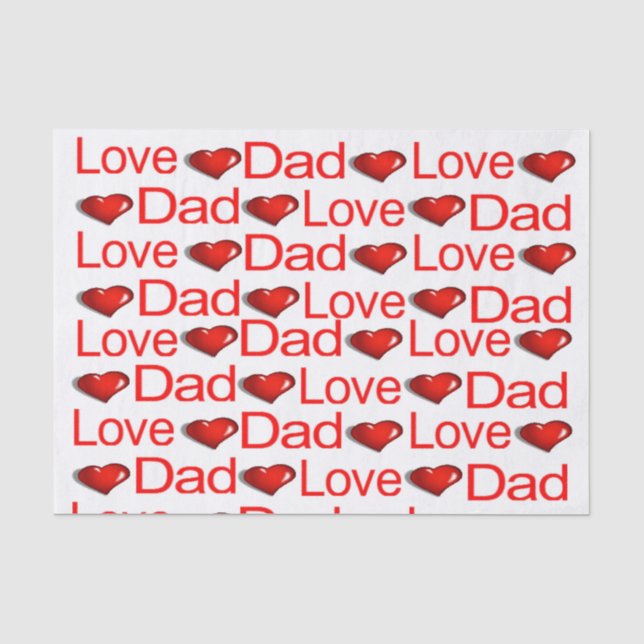 Papier Mousseline Valentine's Day Tissue Paper Love Papa Red Hearts (Recto)