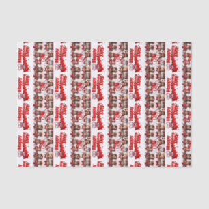 Papier Mousseline Valentine's Day Tissue Paper Vaches Coeurs rouges