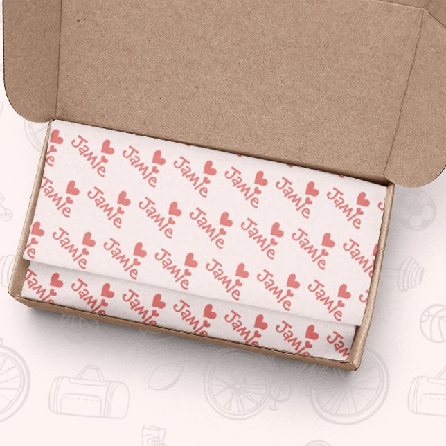 Papier Mousseline Valentines Jour Coeurs roses Motif (Créateur téléchargé)