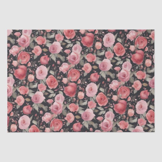 Papier Mousseline Valentines Jour rose et rouge Roses (Recto)