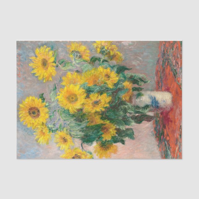 Papier Mousseline Van Gogh Fleurs de tournesol Découpage (Recto)