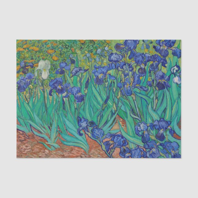 Papier Mousseline Van Gogh Irises Floral Peinture (Recto)