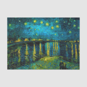 Papier Mousseline Van Gogh Nuit étoilée sur le Rhône