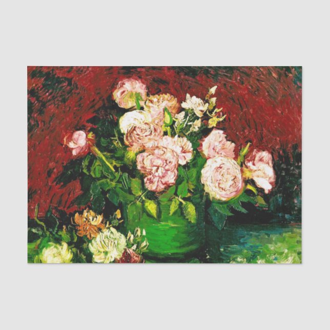 Papier Mousseline Van Gogh Peonies et Roses (Recto)