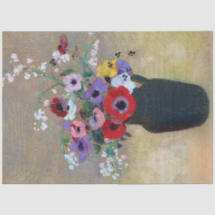 Papier Mousseline Vase aux fleurs mixtes, Redon