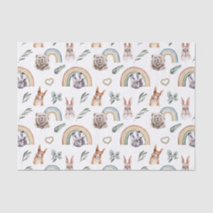 Papier Mousseline Végétation boisée Animaux forestiers et arcs-en-