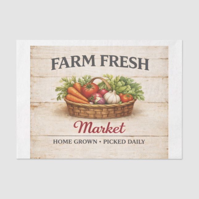Papier Mousseline Veggie Market  (Recto)
