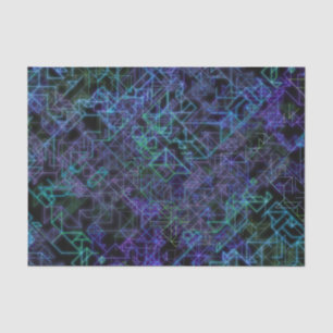 Papier Mousseline veines cybernétiques, en bleu et vert :