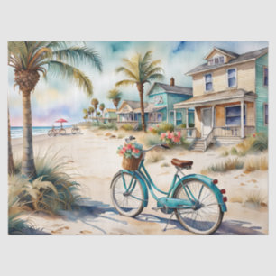 Papier Mousseline Vélos au bord de la plage
