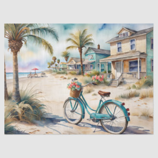 Papier Mousseline Vélos au bord de la plage