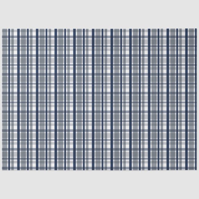 Papier Mousseline Ventilateur sportif Dallas Silver Navy Blue Plaid  (Recto)